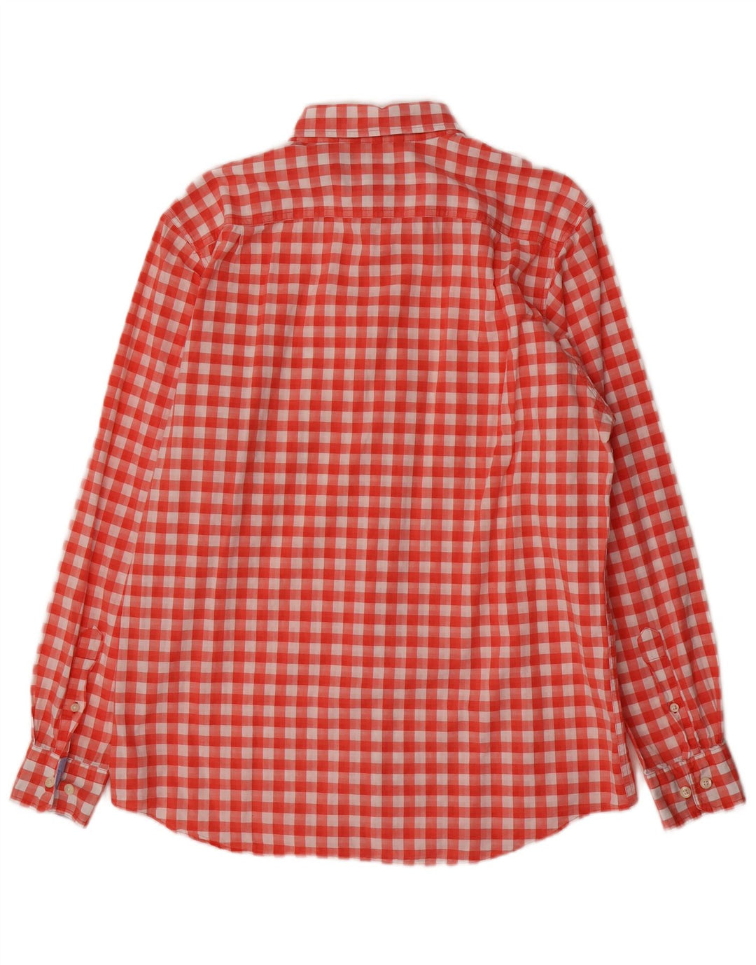 Camisa masculina Nautica de algodão guingão vermelho médio