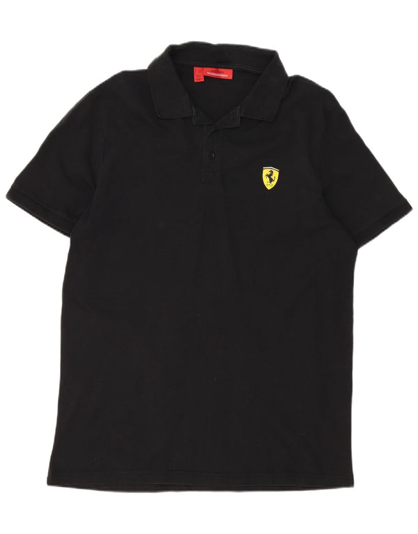 Camisa polo masculina Ferrari Scuderia Ferrari gráfica grande preta