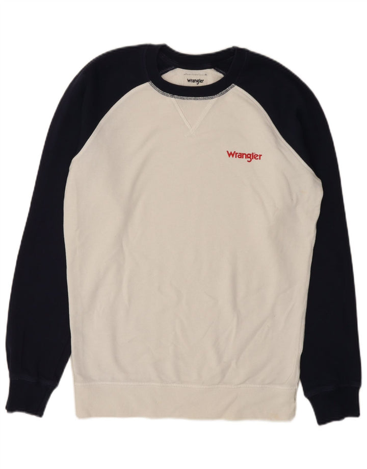 Wrangler moletom masculino jumper pequeno branco colorblock