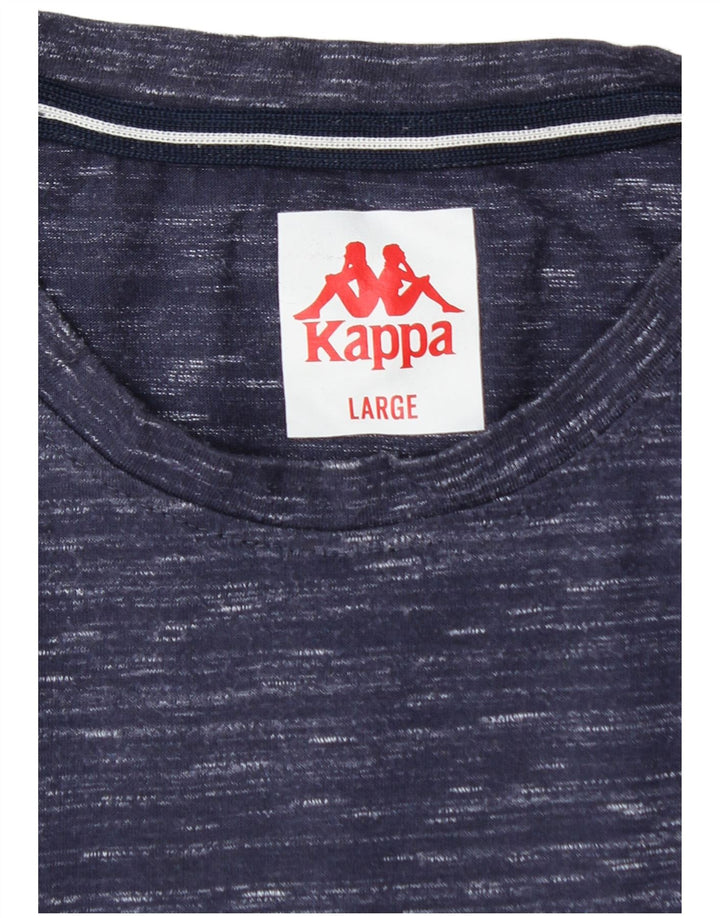 Camiseta masculina KAPPA Top grande poliéster manchado azul marinho