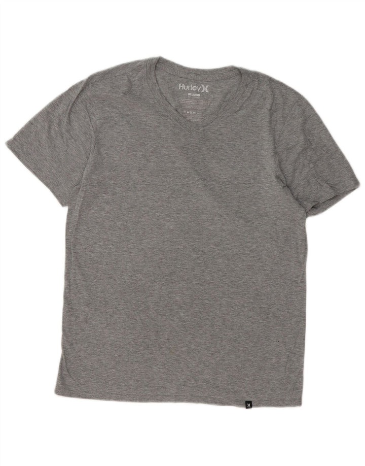 Camiseta masculina Hurley Top pequeno algodão manchado cinza