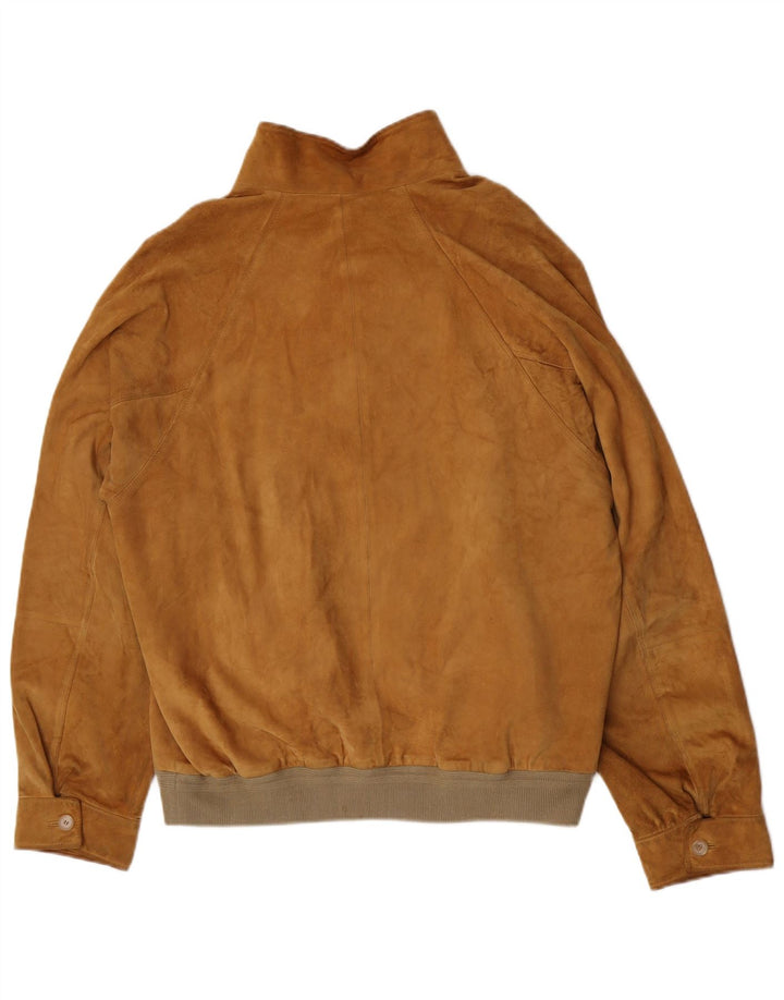 Jaqueta bomber masculina de camurça Gerani IT 56 3XL couro bege