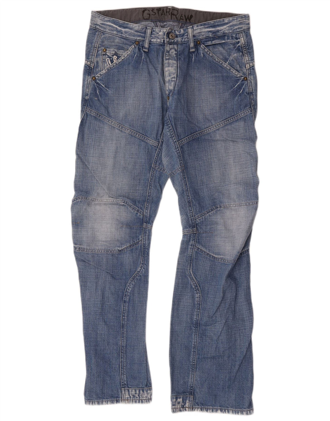 G-Star Mens Cargo Straight Jeans W34 L32 Azul Algodão