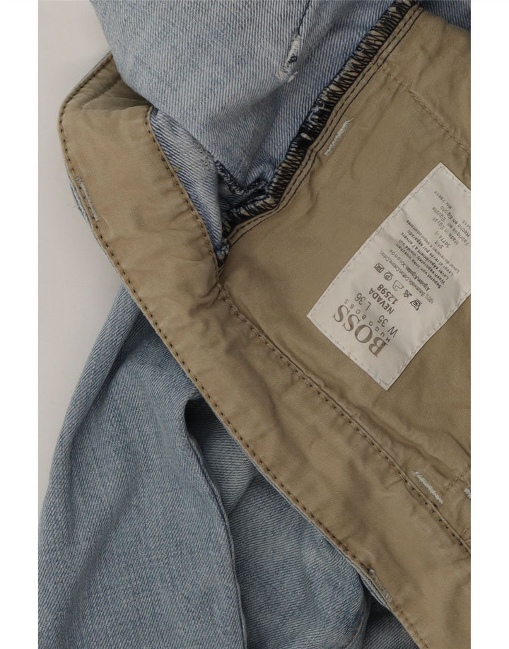 Hugo Boss Masculino Nevada Straight Jeans W35 L34 Azul Algodão