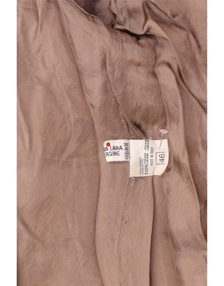 Casaco corta-vento feminino vintage IT 46 grande geométrico multicolorido