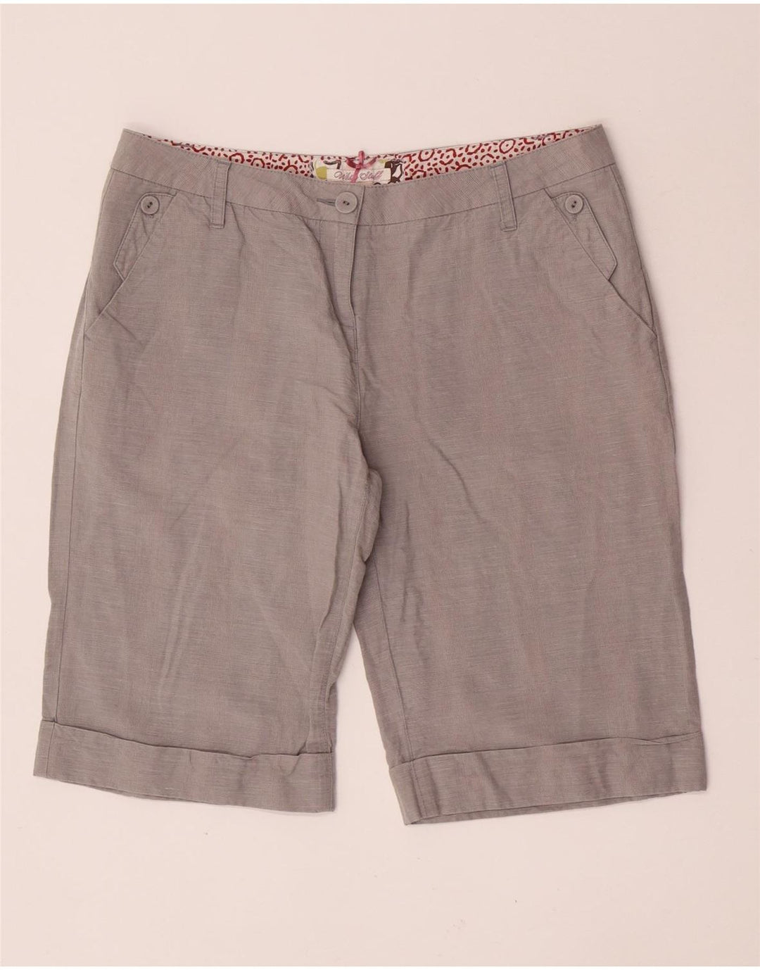 WHITE STUFF Womens Chino Shorts UK 14 Grande W32 Linho Cinza