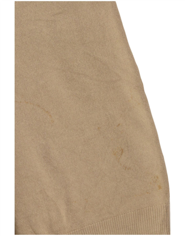 Suéter masculino Marks & Spencer Autograph com decote em V, pequeno acrílico bege