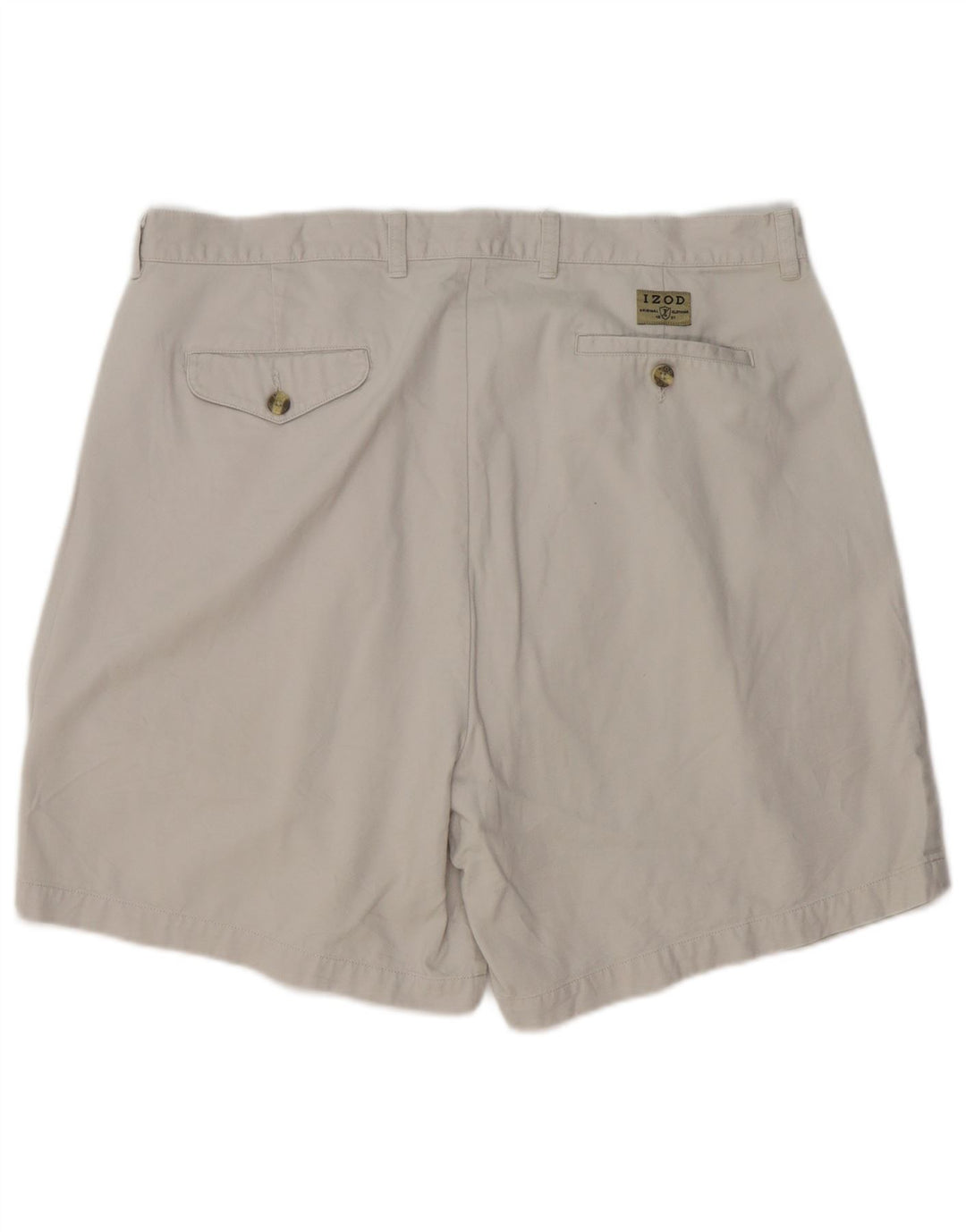 Izod Mens Pegged Chino Shorts W38 XL Algodão Cinza