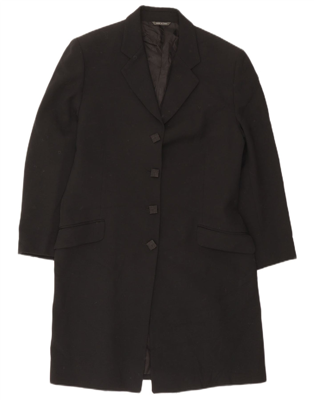 Jaqueta Blazer Feminina Vintage Longline 4 Botões Reino Unido 14 Médio Preto