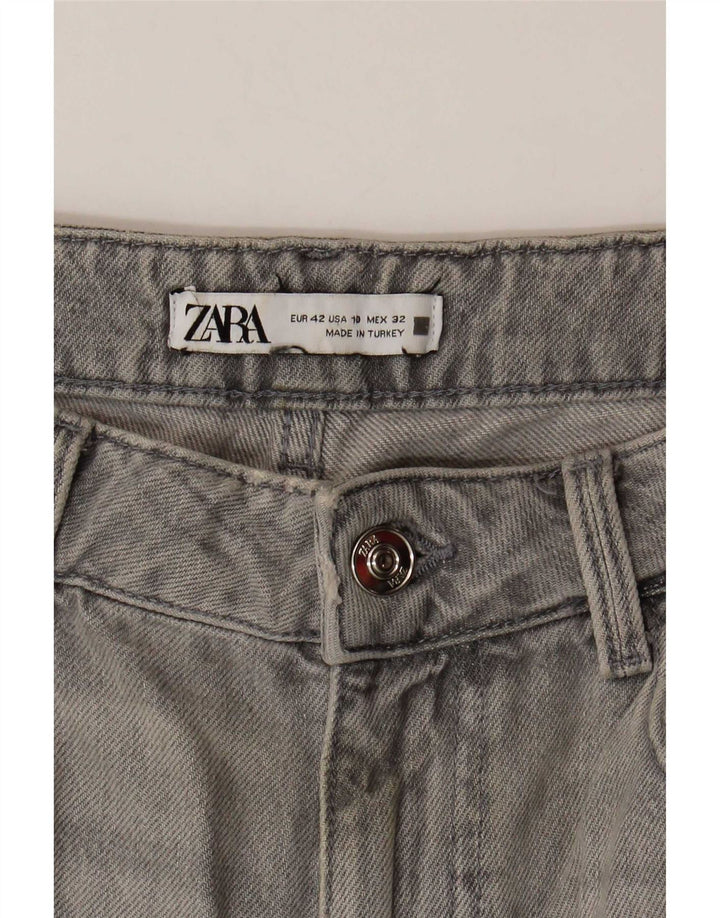 Calça Jeans Cônica Feminina Zara EU 42 Grande W32 L27 Cinza
