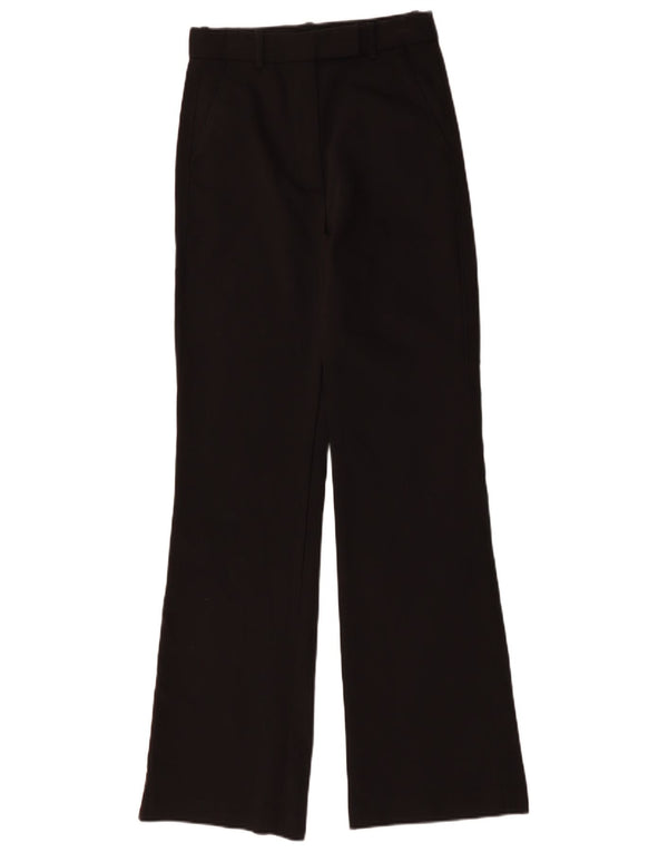 Calça feminina reta Massimo Dutti EU 36 XS W26 L32 algodão preto