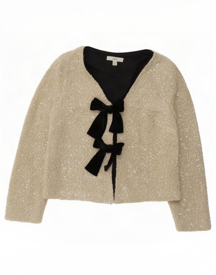 Jaqueta blazer feminina Marks & Spencer grande tamanho UK 10 pequena off white