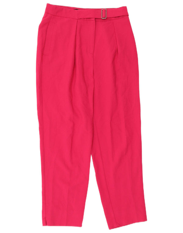 Calça chino feminina Topshop UK 10 pequena W28 L25 poliéster rosa