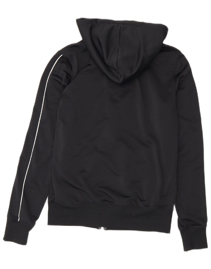 Suéter Nike feminino com capuz e zíper gráfico UK 12 médio preto poliéster