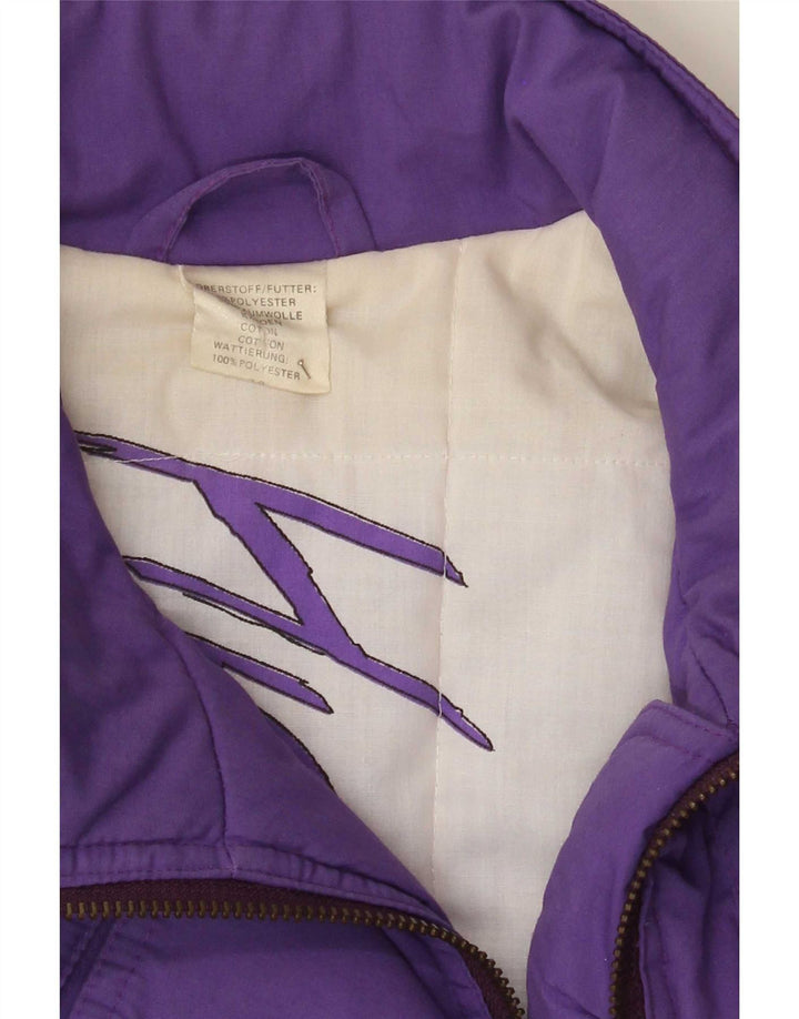 Casaco acolchoado feminino vintage UK 18 XL poliéster roxo
