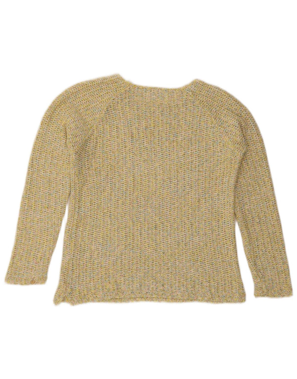 Zara Suéter feminino com gola canoa 13-14 anos amarelo