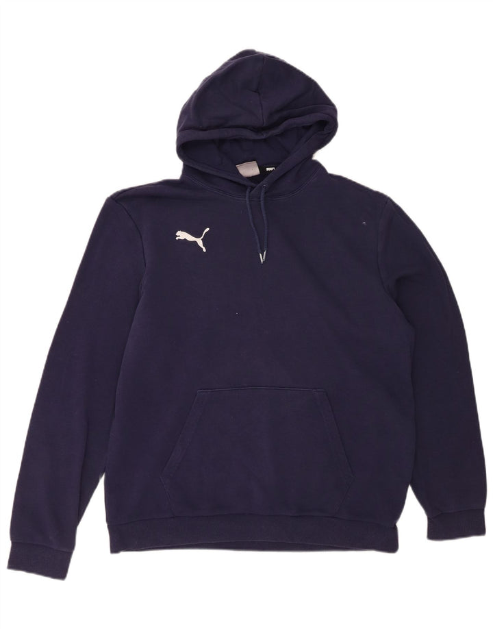 PUMA moletom com capuz masculino grande algodão azul marinho