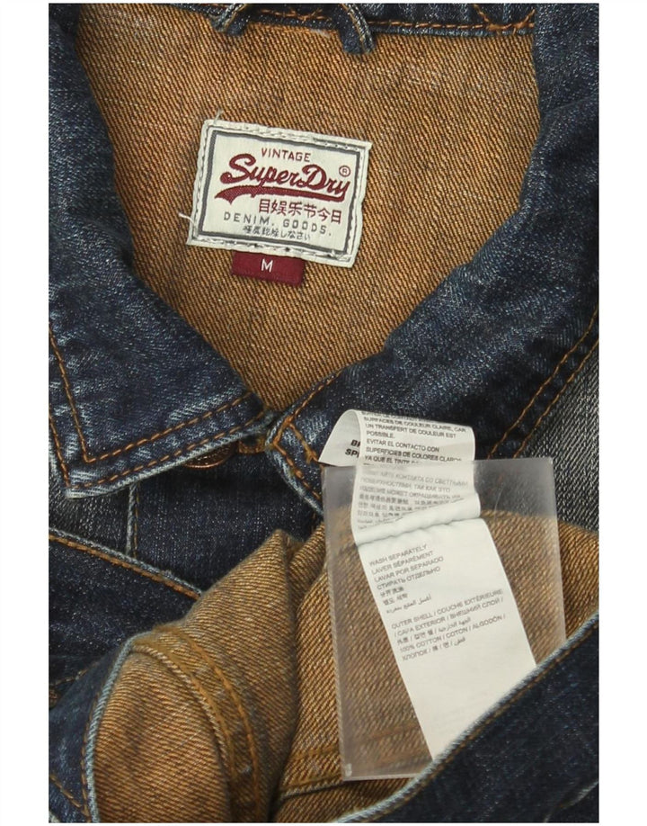 Jaqueta jeans masculina Superdry UK 38 algodão azul marinho médio
