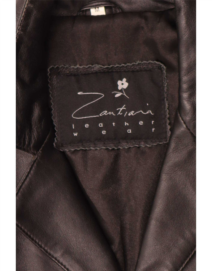 Casaco de couro masculino vintage UK 38 médio preto