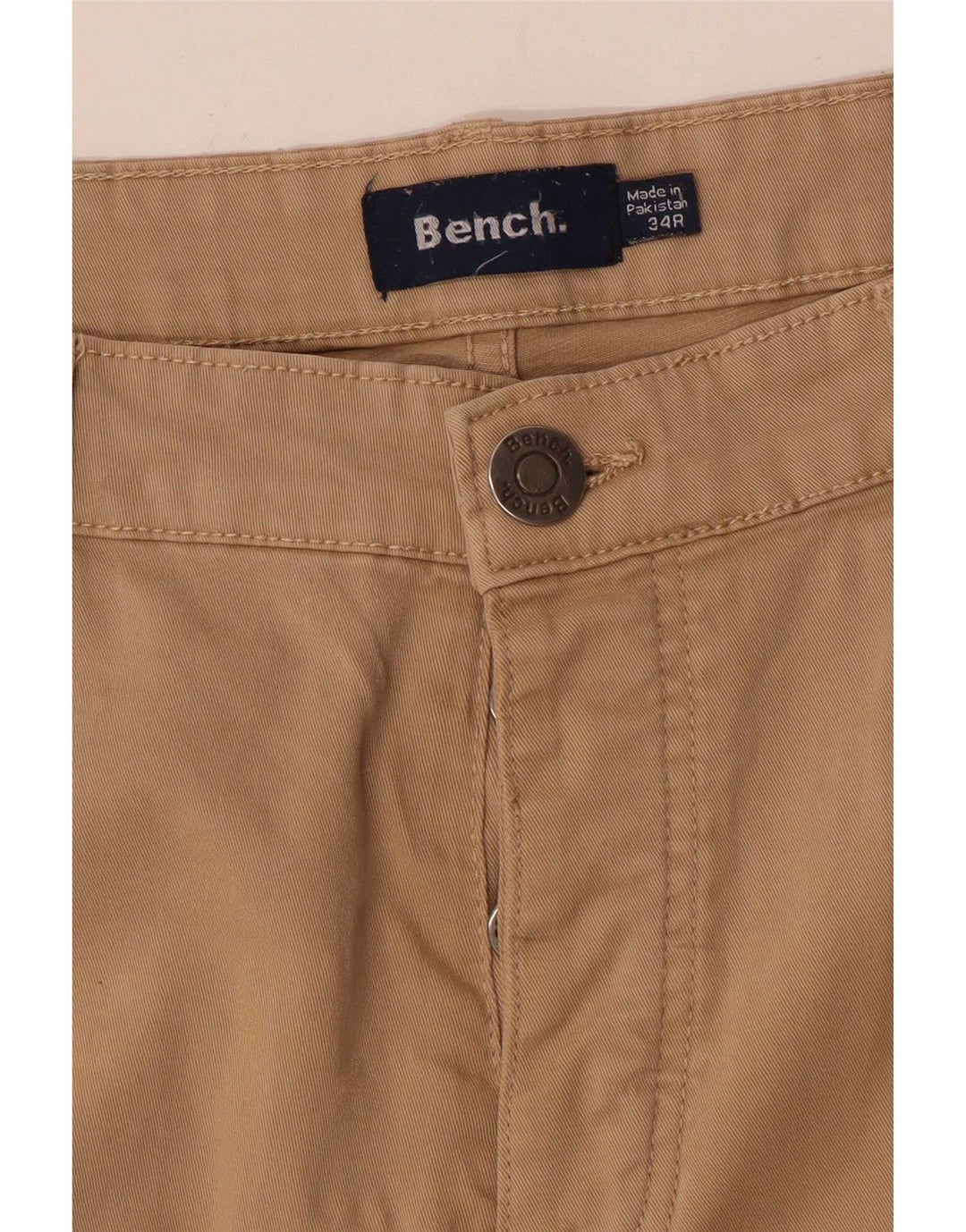Calça masculina slim casual Bench W34 L32 bege