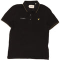 Camisa polo masculina Lyle & Scott de algodão preto médio