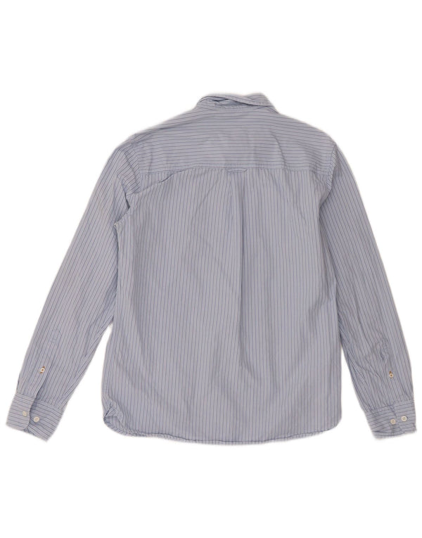 Camisa masculina Fat Face pequena listrada azul de algodão