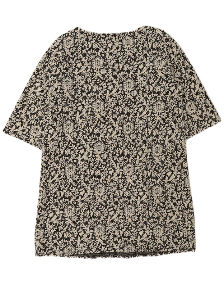 Vestido feminino Monsoon Shift UK 16 grande algodão floral preto