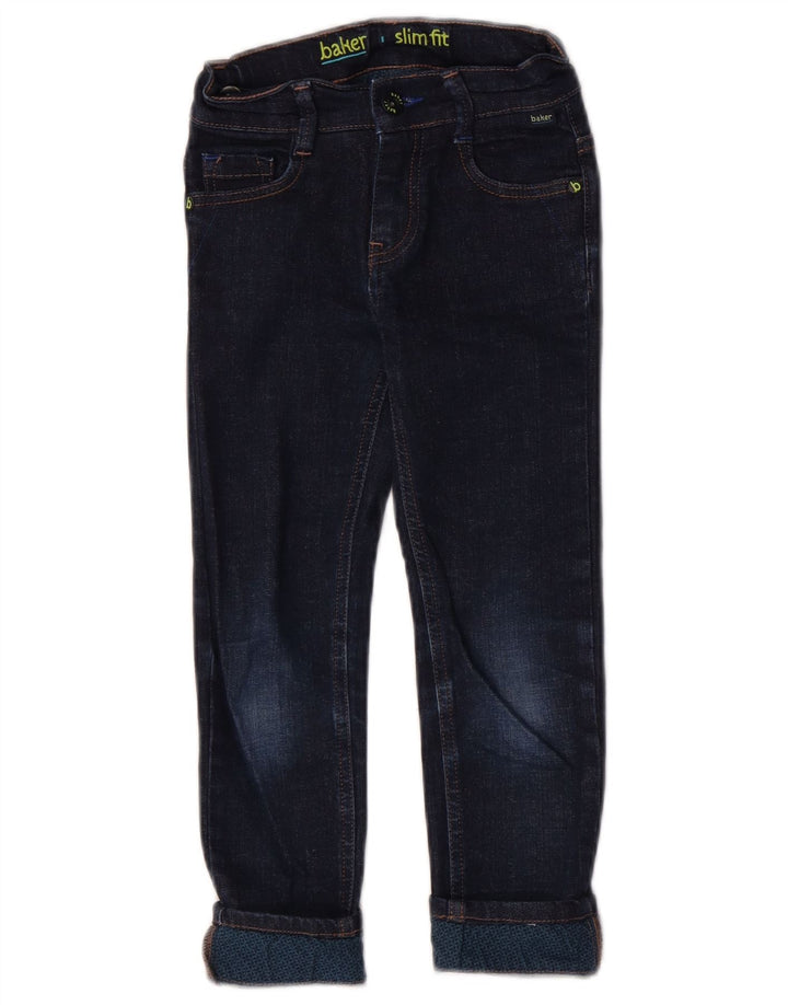 Ted Baker Boys Jeans Slim 5-6 Anos W20 L20 Azul Marinho Algodão