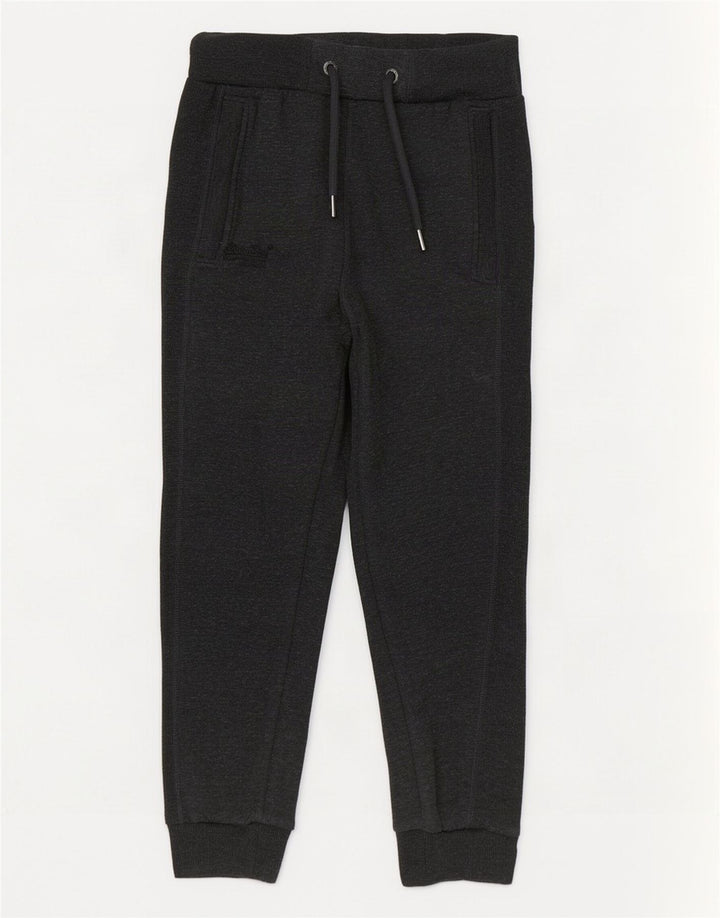 Calça de treino masculina Superdry joggers pequeno algodão manchado cinza