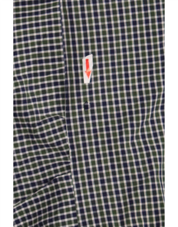 Camisa masculina Classic Fit da Chaps, algodão guingão verde médio