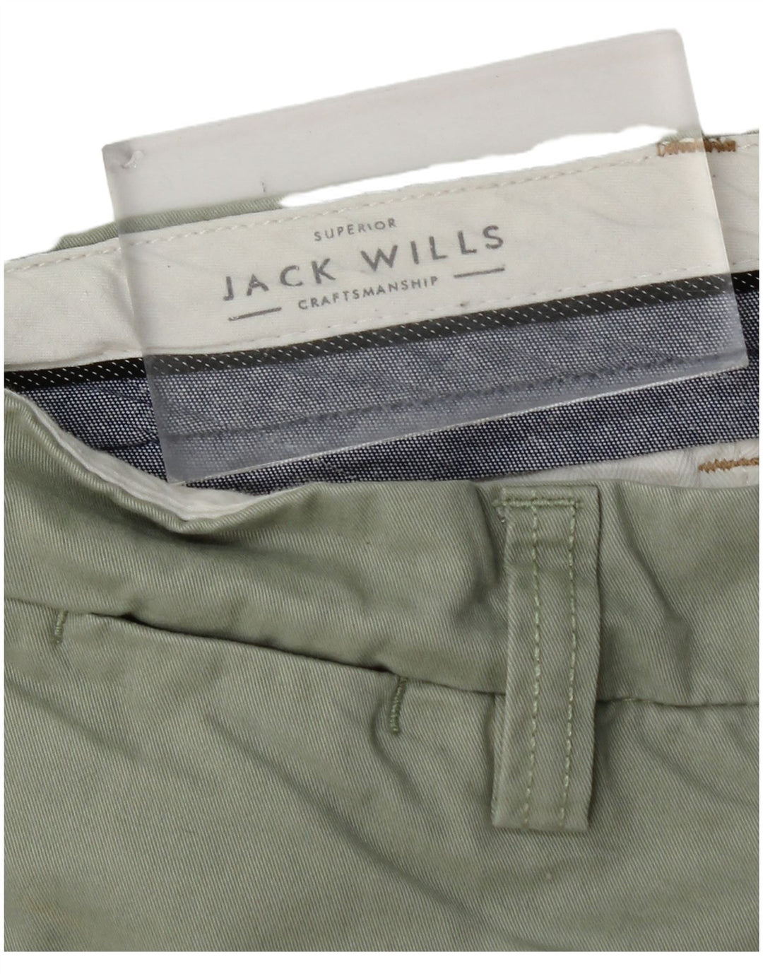 Jack Wills Mens Chino Shorts W30 Algodão Verde Médio