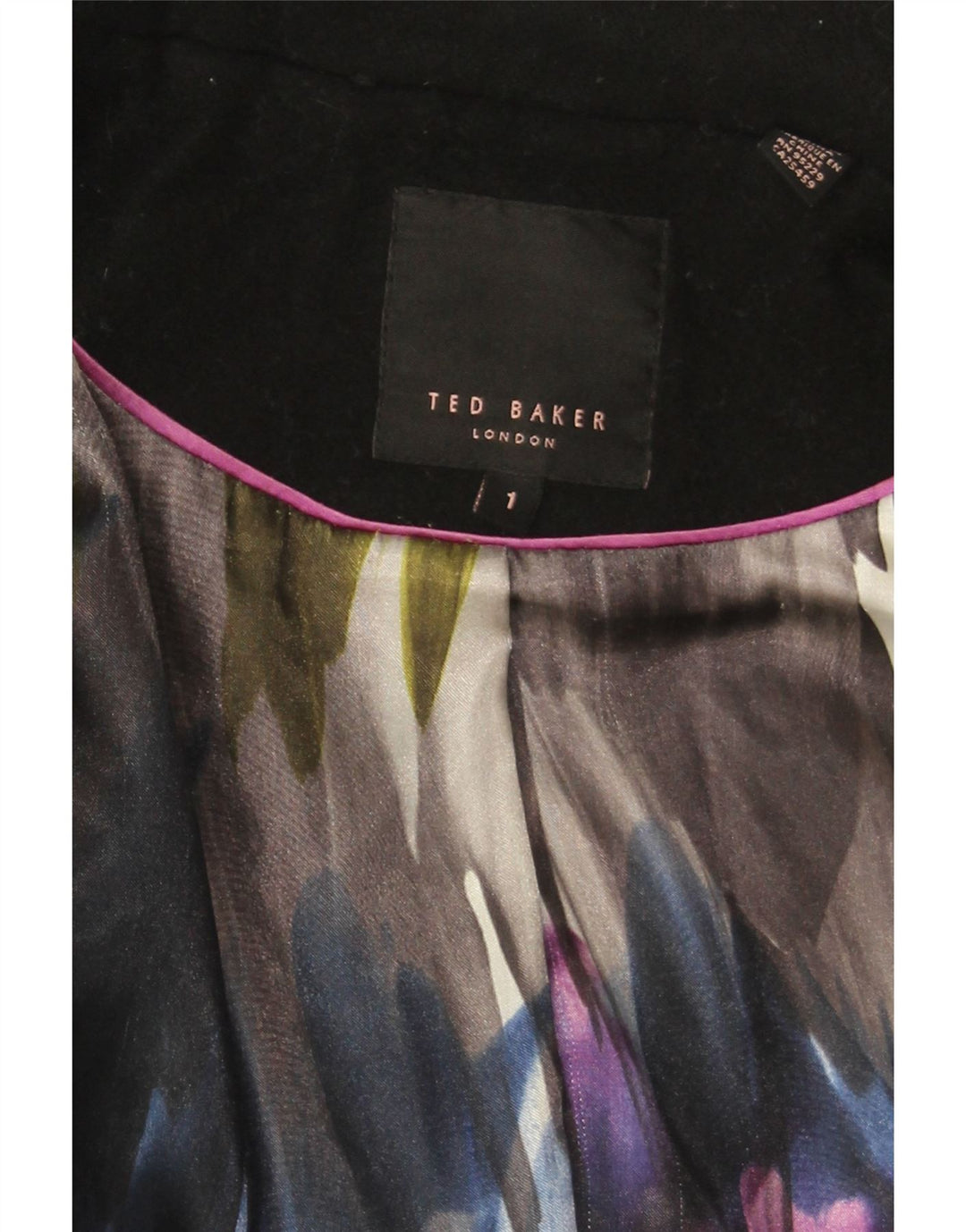 Jaqueta blazer feminina Ted Baker de ajuste solto tamanho 1 XS preto