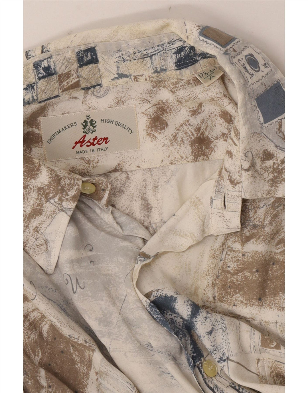 Camisa masculina de manga curta Aster XL bege patchwork