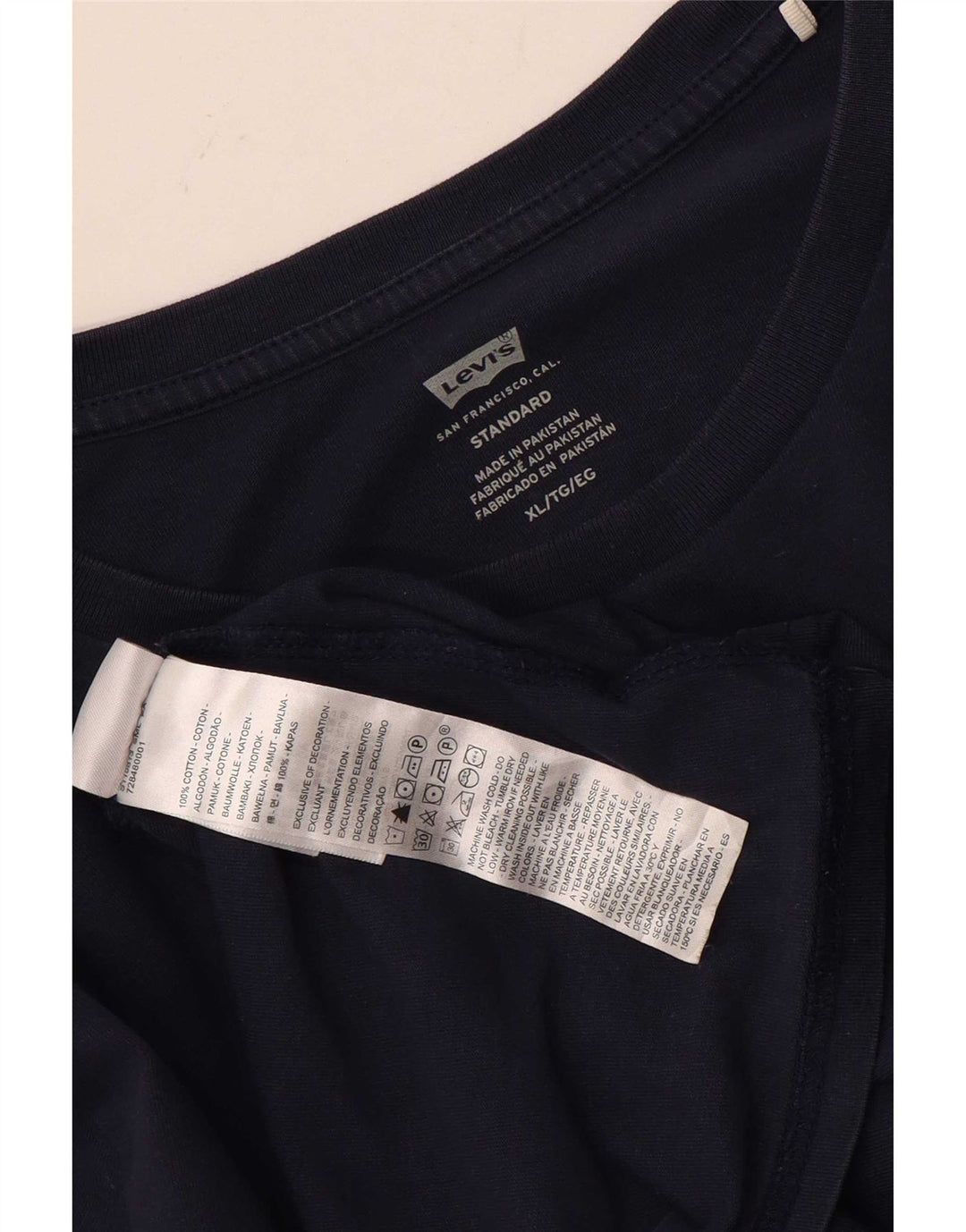 Top masculino Levi's Standard Fit manga comprida XL azul marinho algodão