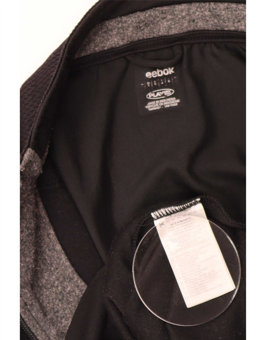 Reebok Mens Graphic Tracksuit Top Jacket Pequeno Poliéster Preto