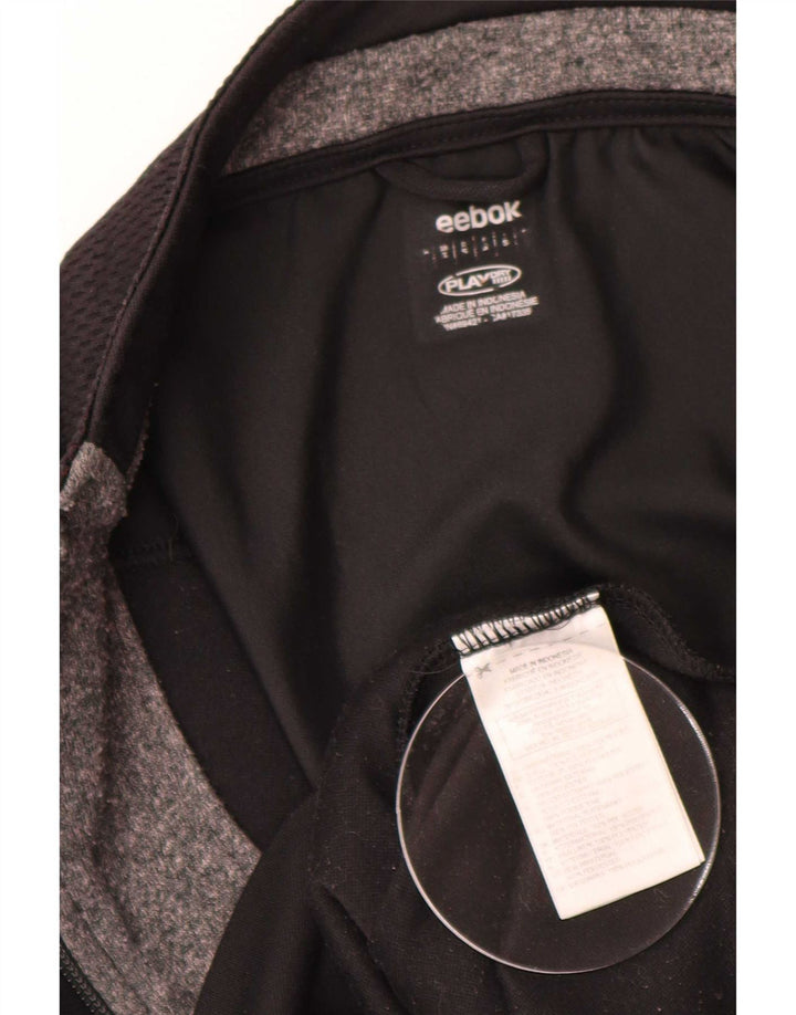Reebok Mens Graphic Tracksuit Top Jacket Pequeno Poliéster Preto