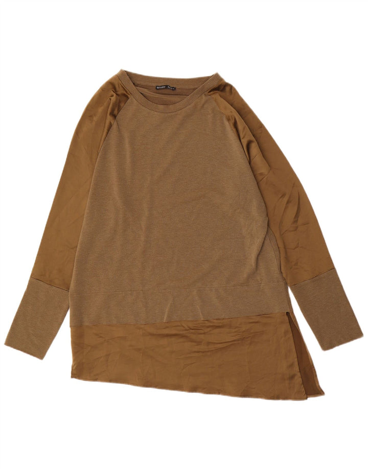 Top túnica assimétrica feminina Zara UK 14 poliéster verde médio