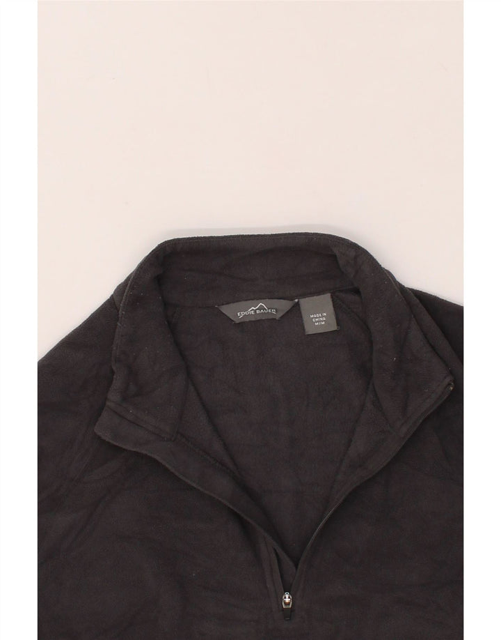 EDDIE BAUER Mens Zip Neck Fleece Jumper Medium Grey Polyester Vintage Eddie Bauer and Second-Hand Eddie Bauer from Messina Hembry 