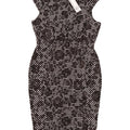 Vestido bodycon feminino Warehouse UK 12 poliéster floral preto médio