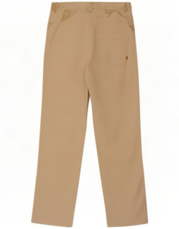 ALVIERO MARTINI Calças casuais retas para meninas 13-14 anos XL W28 L31 Bege