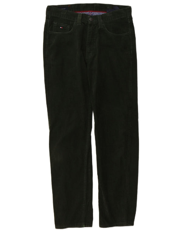 Calça masculina reta de veludo Tommy Hilfiger W31 L32 algodão verde