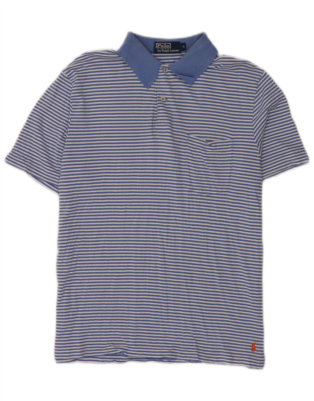 Camisa masculina Polo Ralph Lauren listrada azul média