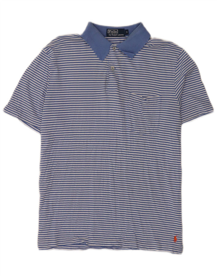 Camisa masculina Polo Ralph Lauren listrada azul média