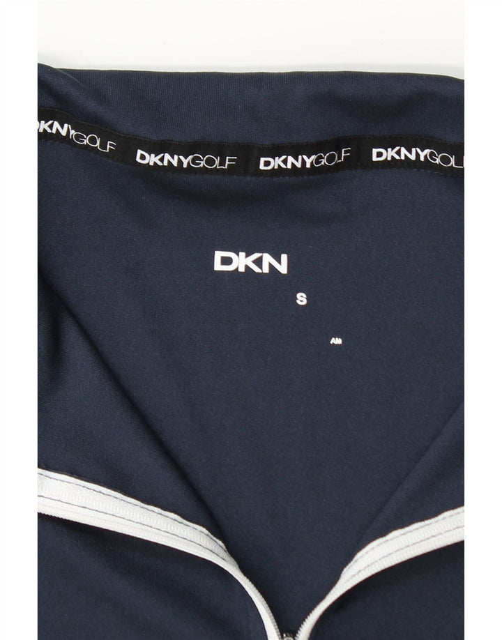 Pulôver masculino Dkny com zíper e gola em bloco colorido azul marinho pequeno