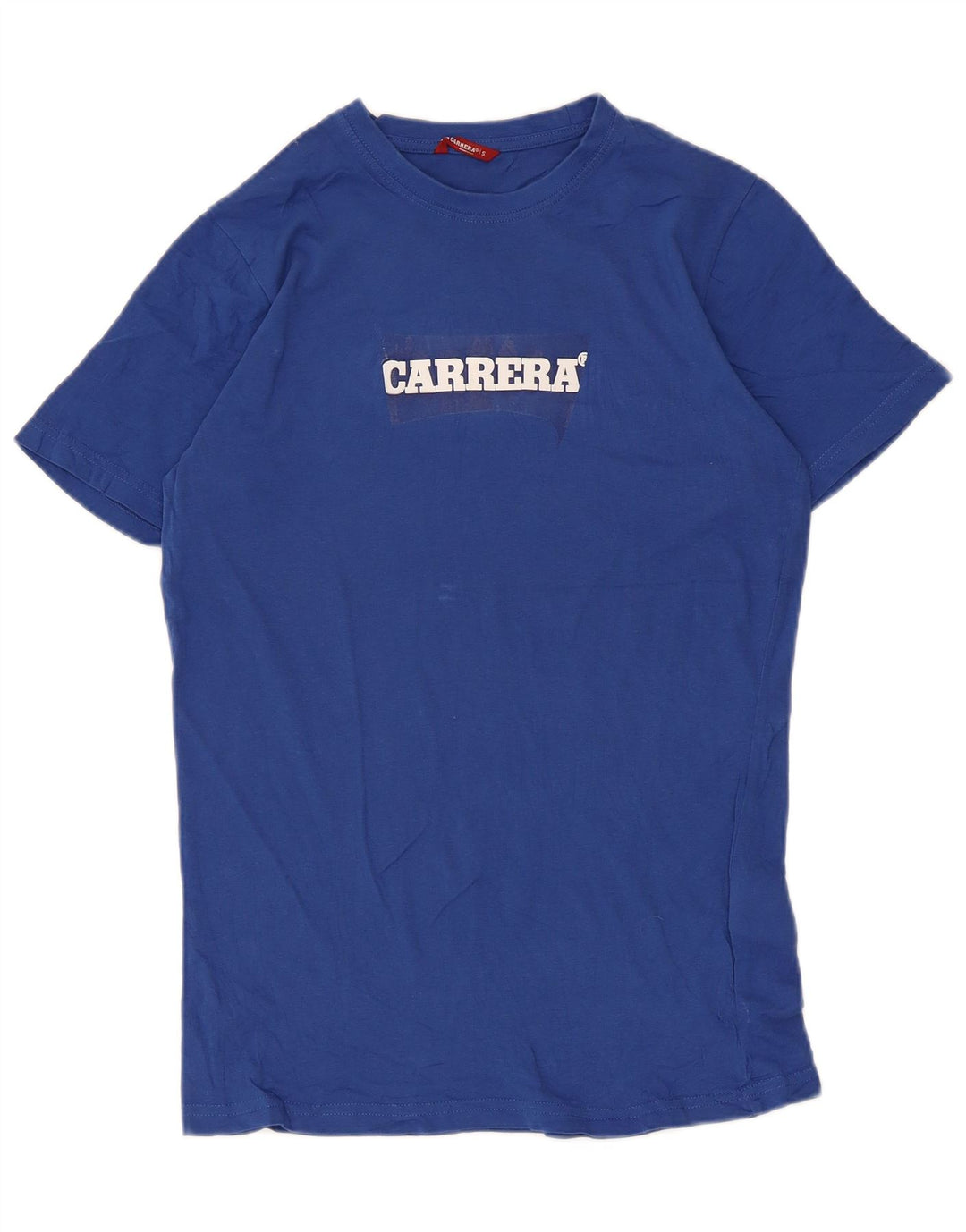 Camiseta gráfica masculina Carrera Top pequeno algodão azul
