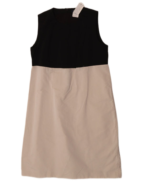 Vestido feminino Max Mara sem mangas UK 16 grande bloco colorido branco
