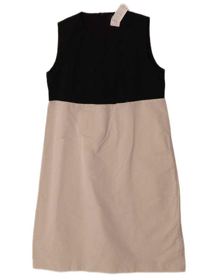 Vestido feminino Max Mara sem mangas UK 16 grande bloco colorido branco