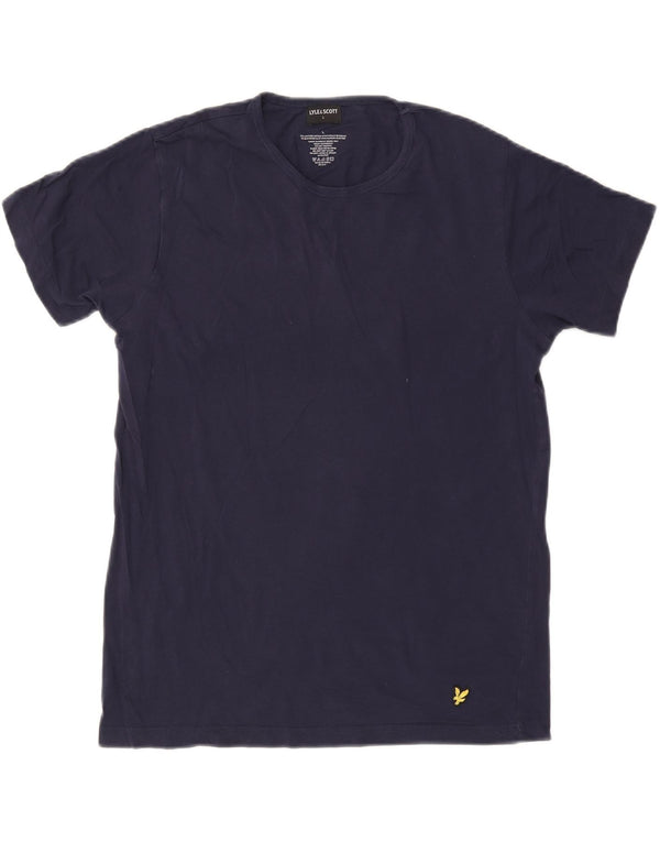 Camiseta masculina Lyle & Scott grande algodão azul marinho