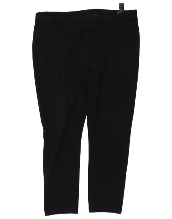Calça feminina casual justa Marks & Spencer Reino Unido 20 2XL W40 L27 preta viscose