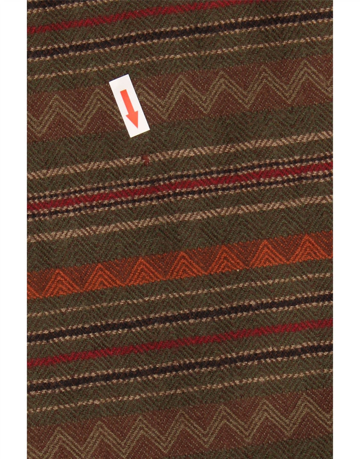Saia lápis feminina vintage W26 pequena listrada cáqui